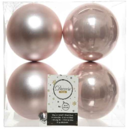Confezione 4 palline rosa pallido diam. 10 cm