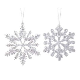 Fiocchi di neve trasparente-silver con glitter