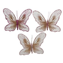 Farfalle in metallo h15cm. rosa
