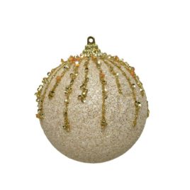 Pallina perla con diamanti oro d.8cm.