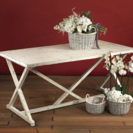 Tavolo legno bianco 150x60xh78