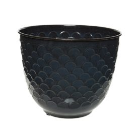 Vaso metallo tondo d.22xh19 blu scuro