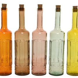 Bottiglia vetro ricilato h34 colori assortiti