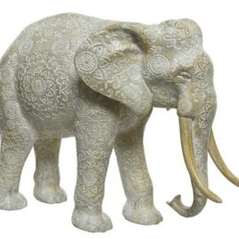 Elefante poliresina bianco 25xh18cm