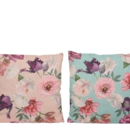 Cuscino 45×45 verde-rosa con fiori