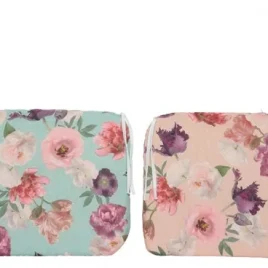 Cuscino sedia 42×42 verde rosa con fiori