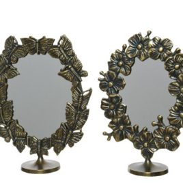 Specchio con cornice fiori oro antico