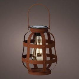 Lanterna solare metallo marrone rustico d.14xh18,5