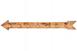 Attaccapanni freccia in legno con ganci 105x15cm