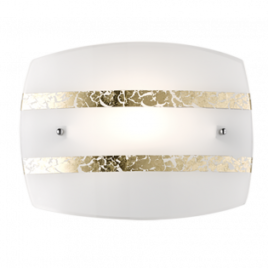 Applique nikosia vetro bianco foglia oro 30×20