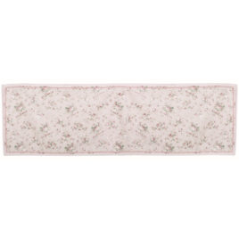 Tappeto 58×180 con fiori bianco-rosa