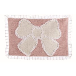 Tappeto fiocco 45×75 rosa bianco