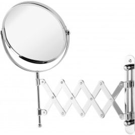 Specchio muro estensibile acciaio con doppio specchio d15xh38,5