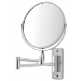 Specchio muro acciaio cromato braccio orientabile doppio specchio