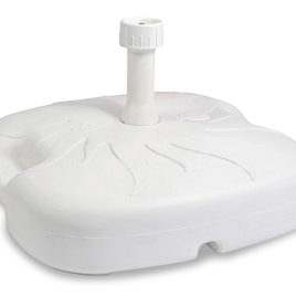 Base ombrellone plastica bianco 46×46 riempibile con acqua o sabbia