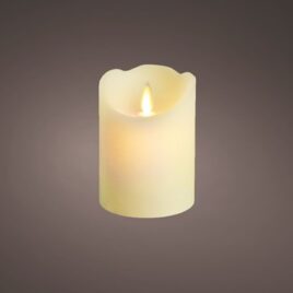 candela led con fiamma 7,5×10 crema