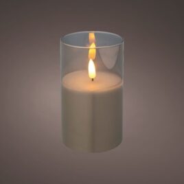 candela vetro batteria d7,5 h12,5 grigia
