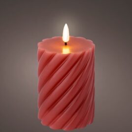 candela led batteria d.7,5xh12,5 rosa scuro