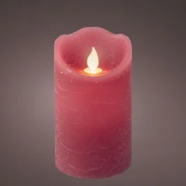 candela led batteria d7,5h12,5 rosa