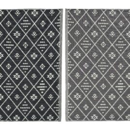 tappeto da esterno 180×120 nero-grigio con rombi
