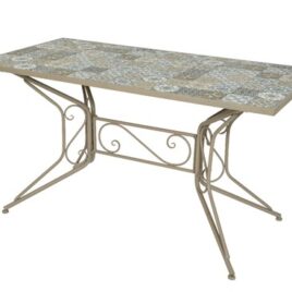 tavolo metallo con mosaico cm70x140xh75