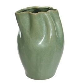 vaso irregolare smaltato verde chiaro h19