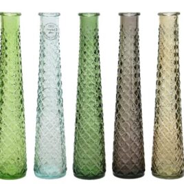 vaso vetro riciclato d.7xh32 colori assortiti